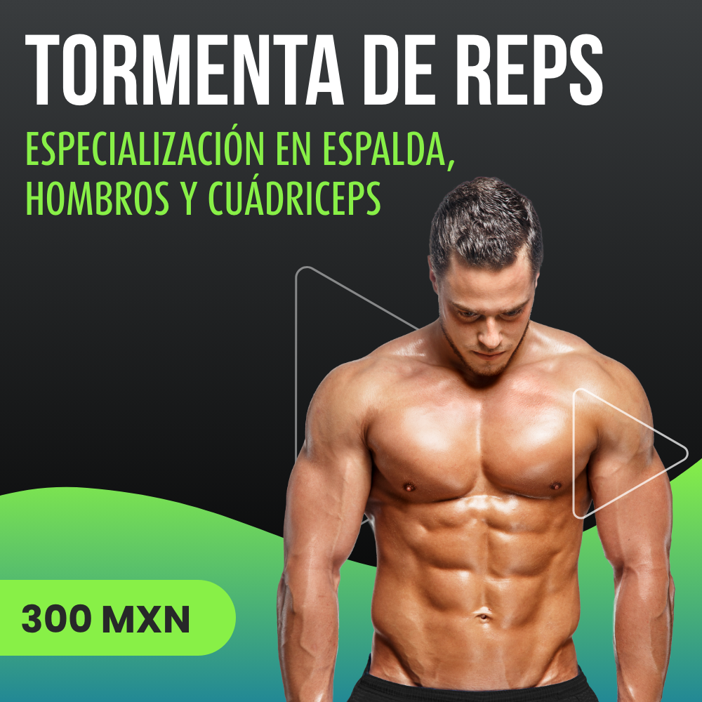 Tormenta de reps: especialización en espalda, hombros y cuádriceps